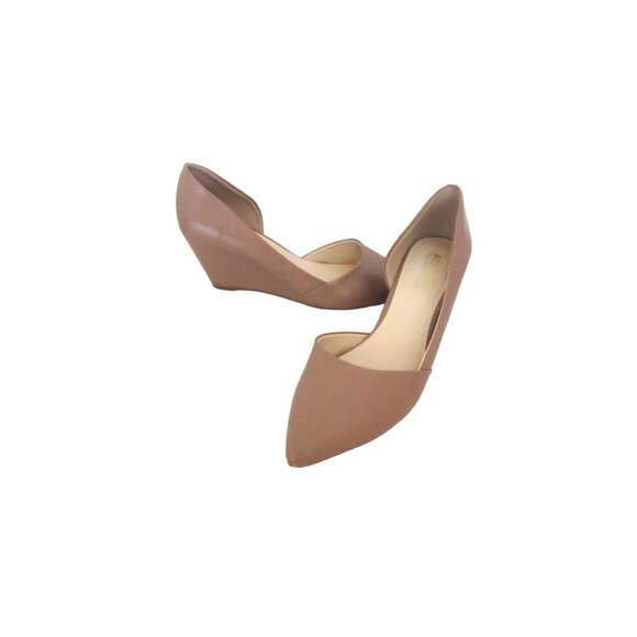 Kenneth Cole Reaction Eltinn D'Orsay Tan Leather Wedge Shoes Sz 7 1/2M - Picture 1 of 6